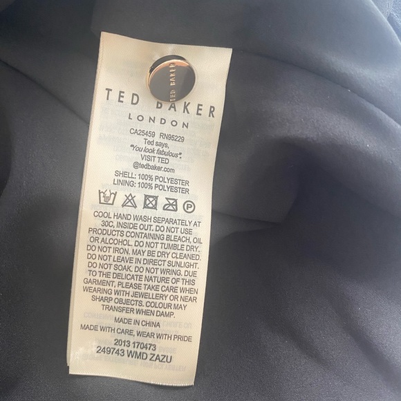 Ted Baker Zazu Pleated Mini Dress with Tie Detail Sz 2 - Picture 4 of 9